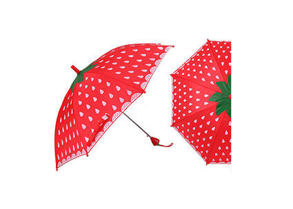 Guarda-chuva bonito das crianças do punho da morango, mini guarda-chuva para o fim aberto do manual das crianças fornecedor